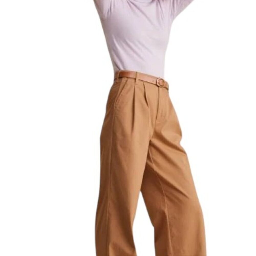 Vineyard Vines Pleated High Rise Wide Leg Pants Trouser Chino Pant 0